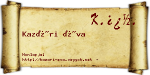 Kazári Éva névjegykártya
