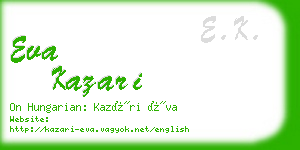eva kazari business card